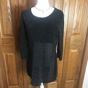 Laura Ashley Shimmery Black & Silver Top